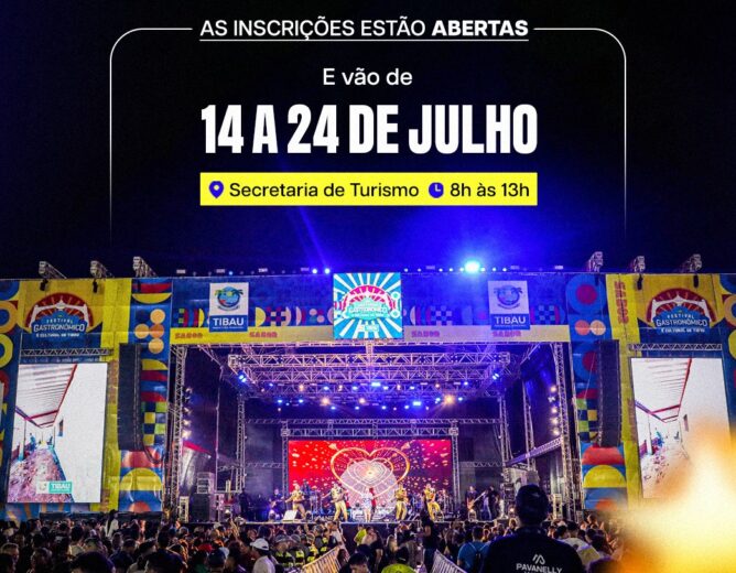 Inscrições para comerciantes do Festival Gastronômico de Tibau começam dia 14 de julho – CONFIRA O EDITAL